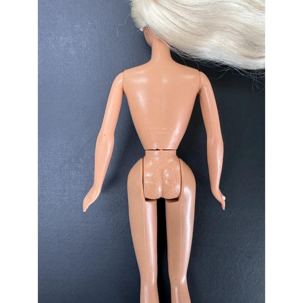 90s Barbie Rapunzel Long Blonde Hair Blue Eyes Crown Vintage Doll